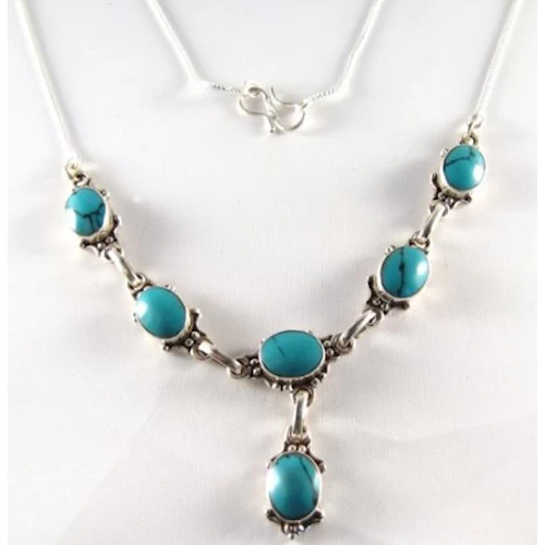 Tibetan Turquoise Necklace PN-205C - Click Image to Close